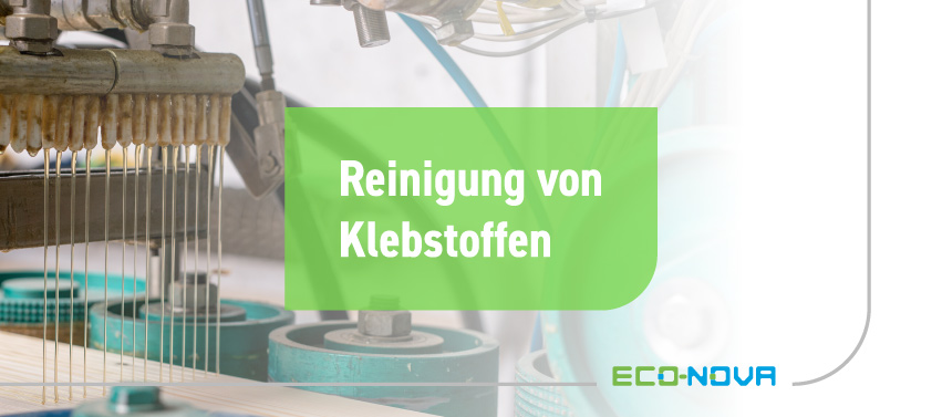 Eine Maschine trägt Klebstoff auf